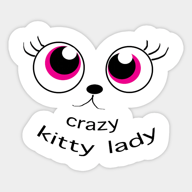 Crazy Kitty Lady Sticker by A Magical Mess